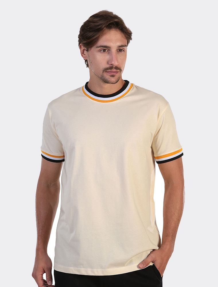 camiseta-ringer-gola-listrada-bege-frente