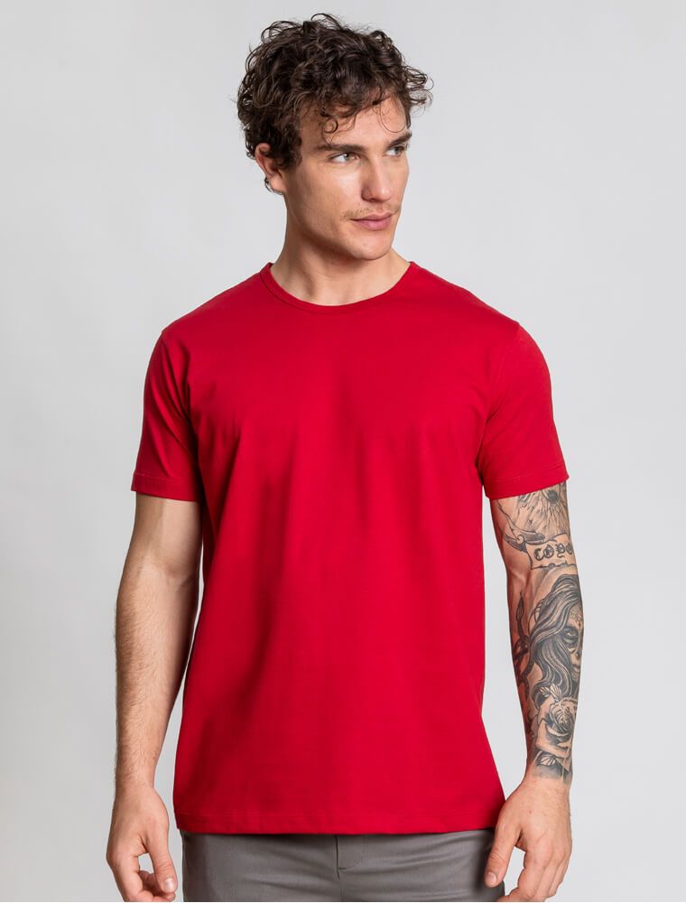 Camiseta Básica Vermelha Flame